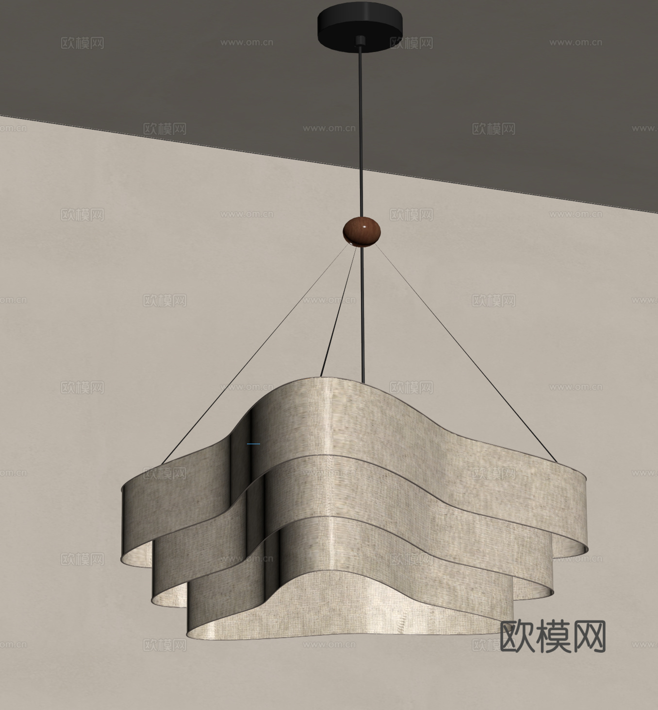 侘寂宋氏吊灯 客厅吊灯su模型