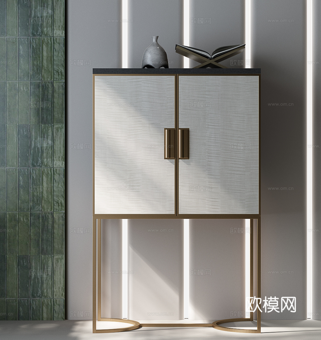 现代意式装饰柜 现代意式端景台 现代意式边柜su模型