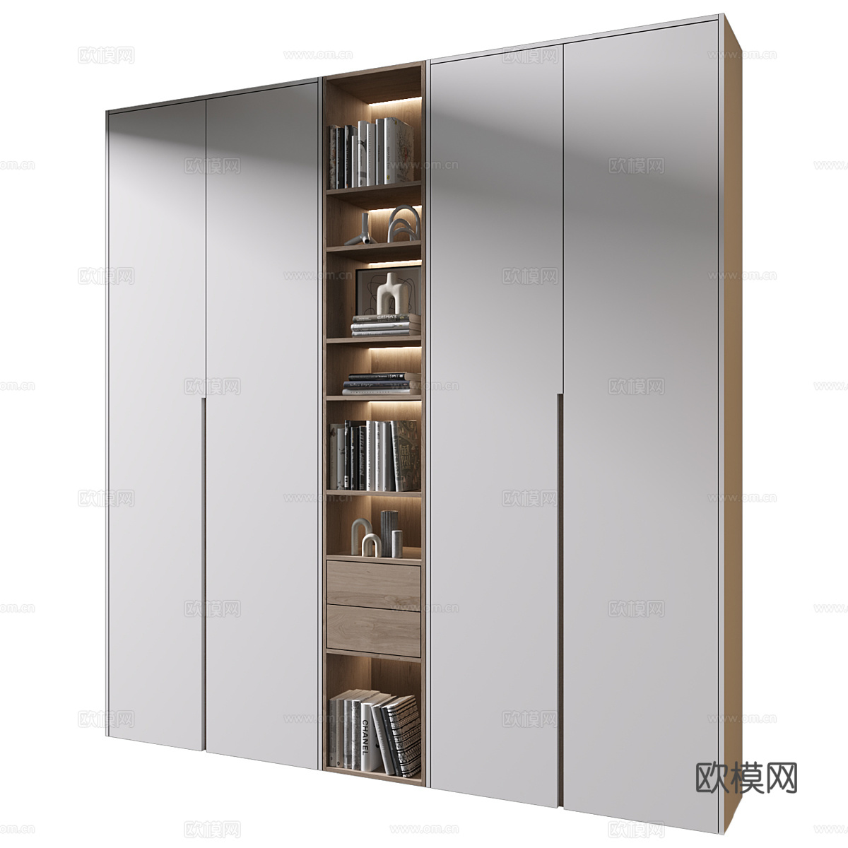 现代极简衣柜3d模型下载（渲染图3）
