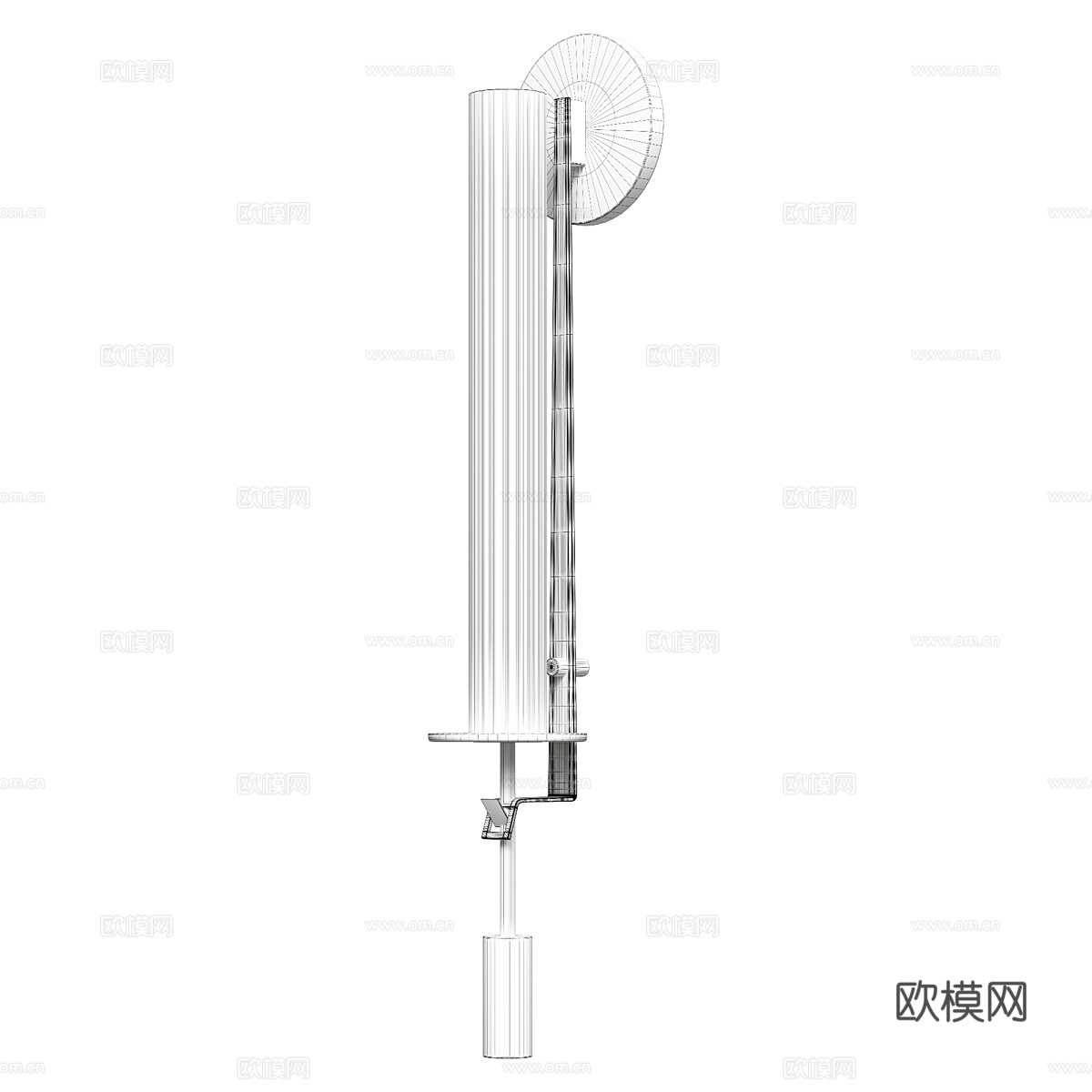 现代轻奢金属玻璃装饰壁灯3d模型下载（渲染图2）