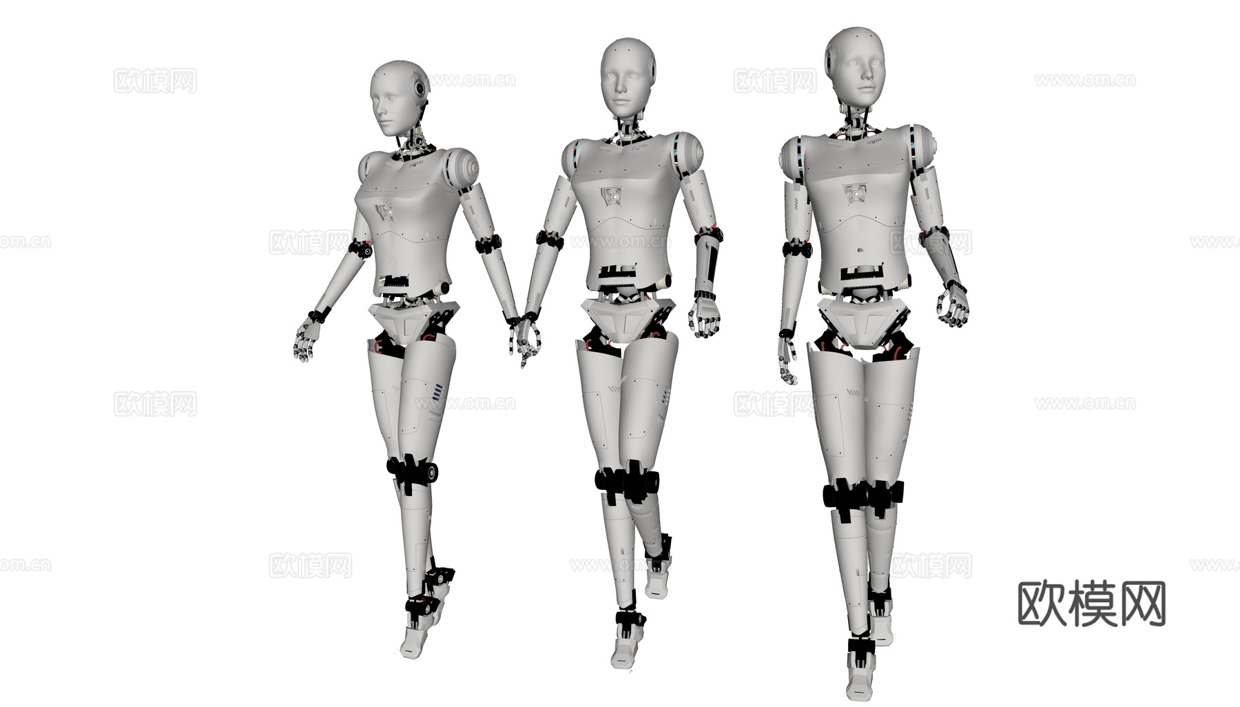 现代智能机器人 迎宾机器人 接待机器人 行走机器人 具身智能su模型