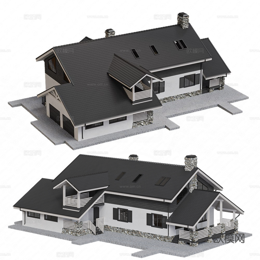 别墅建筑3d模型下载