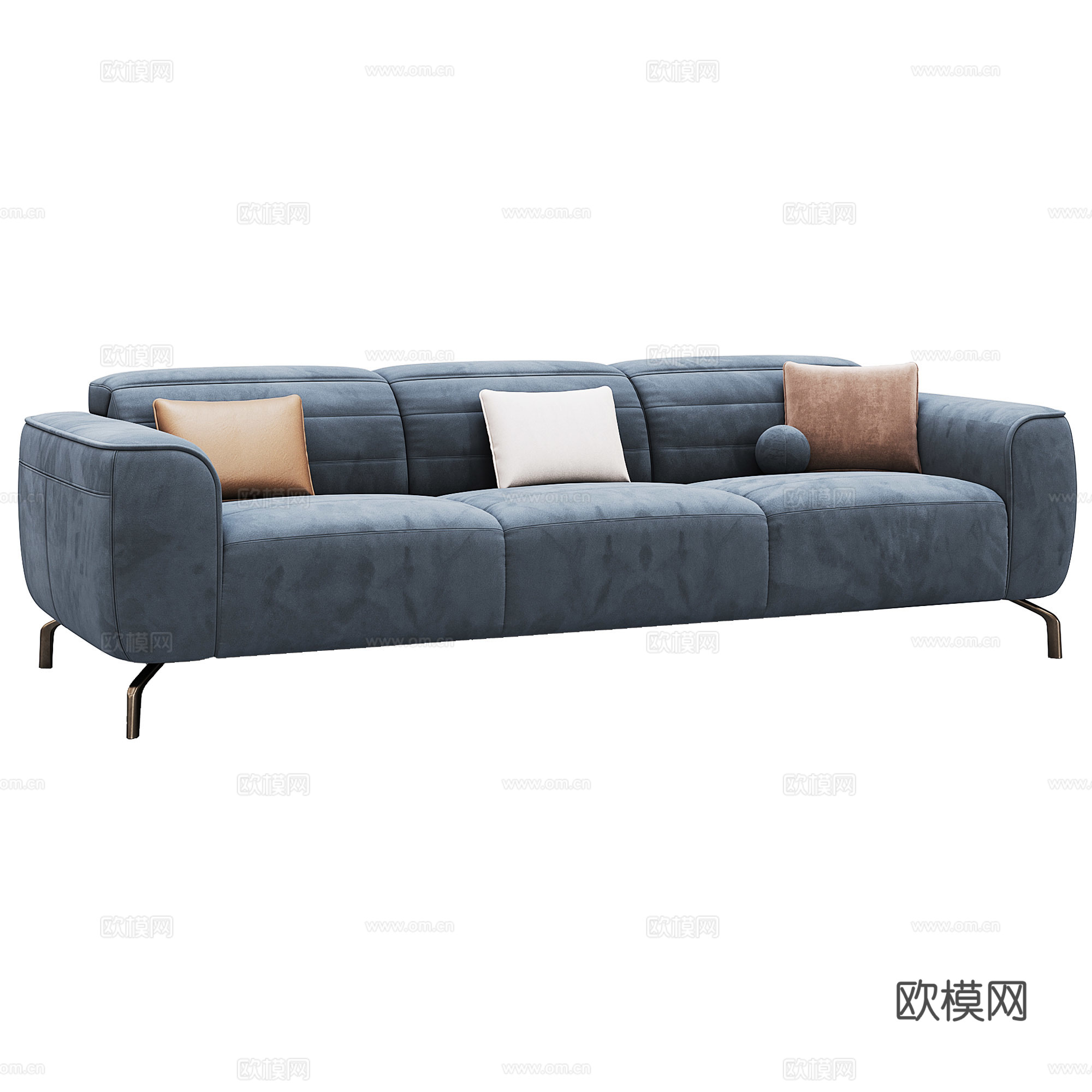 Natuzzi现代沙发 布艺沙发 组合沙发 多人沙发 双人沙3d模型下载（渲染图4）