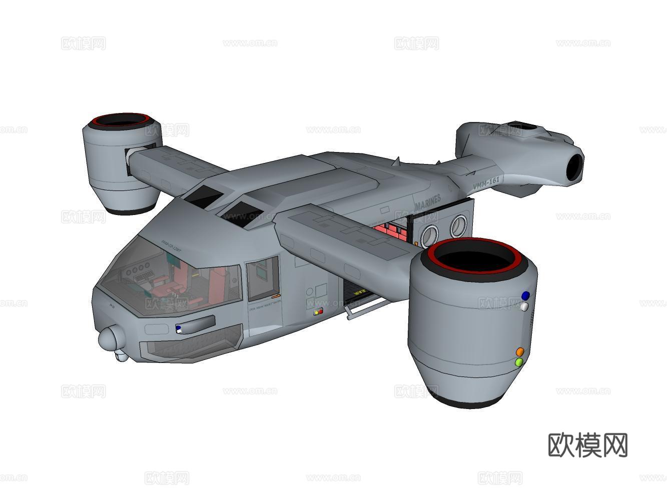 飞机su模型下载（渲染图2）