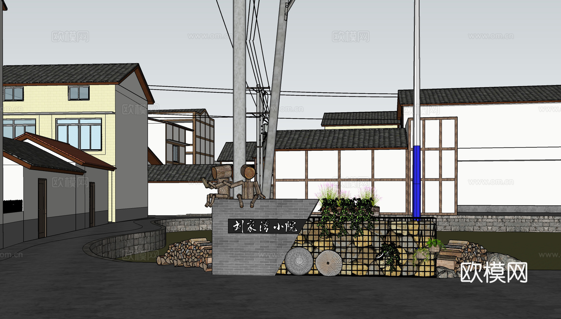 乡村精神堡垒su模型