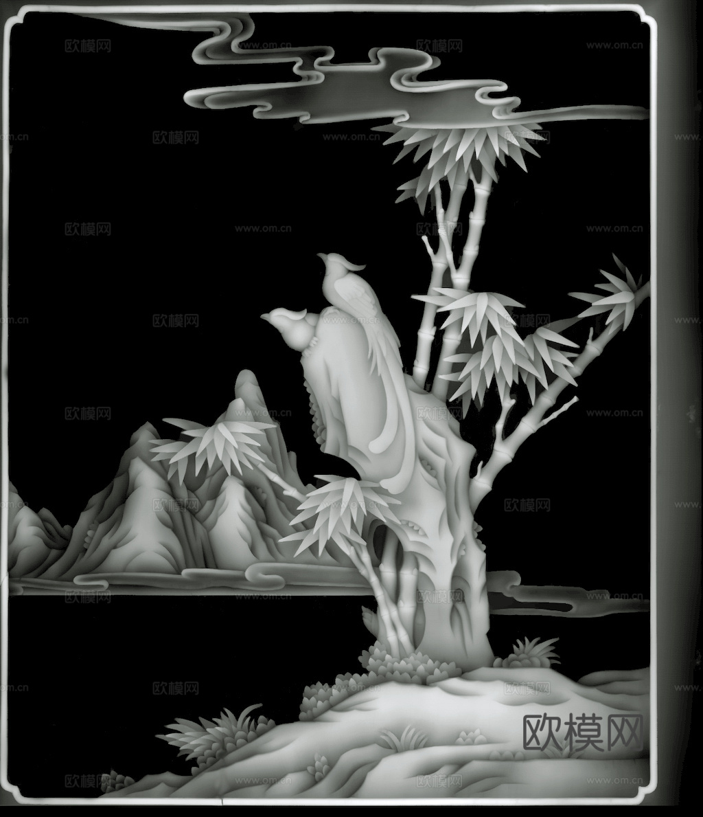 浮雕 金属浮雕 铜雕 木质雕花 十二生肖 黑白凹凸浮雕灰度图