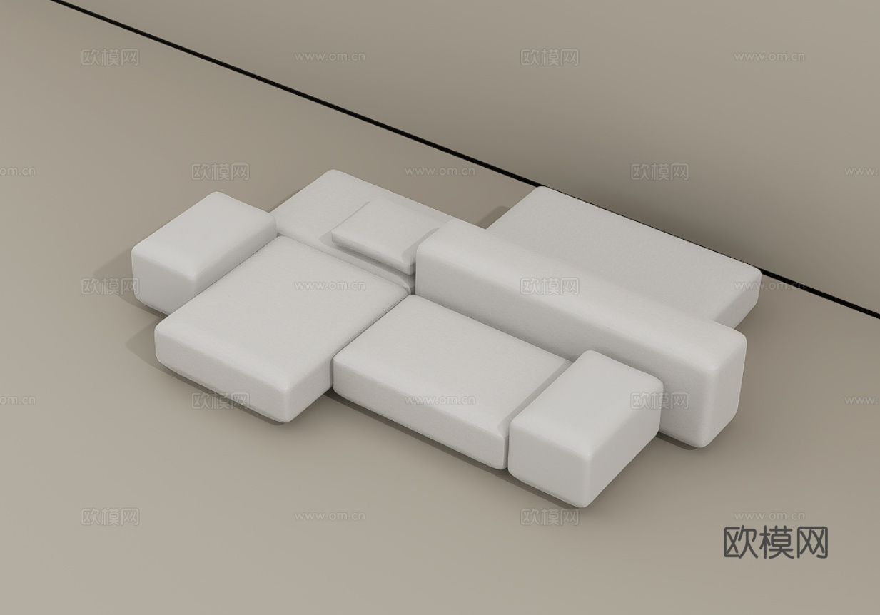 沙发组合su模型