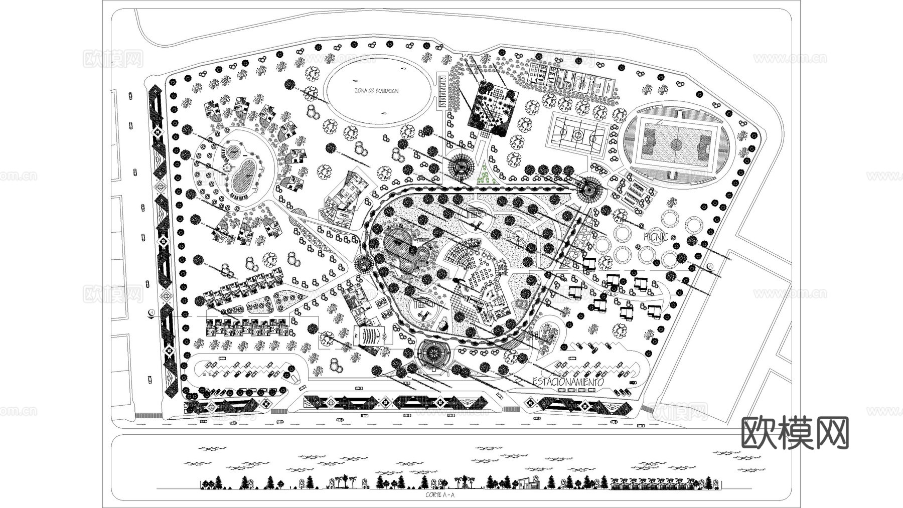 游乐园规划设计图cad施工图