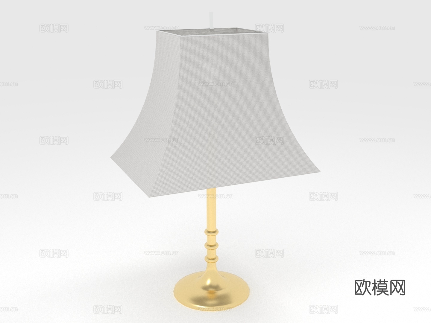 台灯 灯罩 金属底座 家居照明 装饰灯具3d模型下载（渲染图1）
