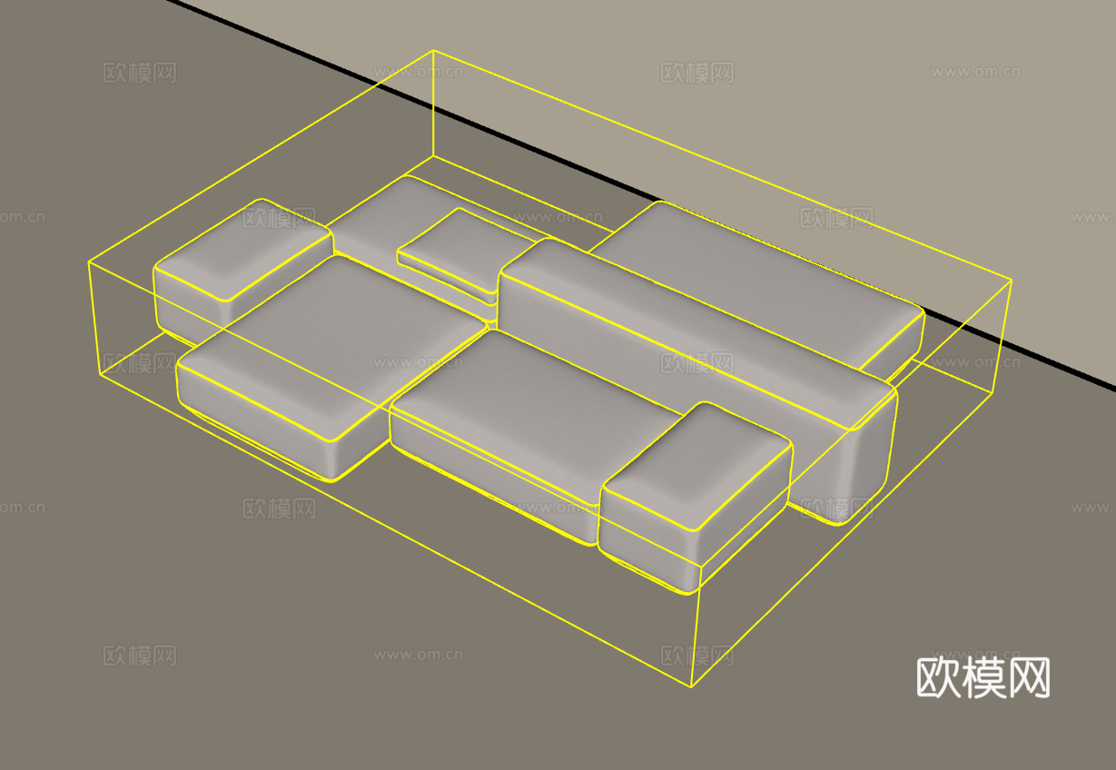 沙发组合su模型