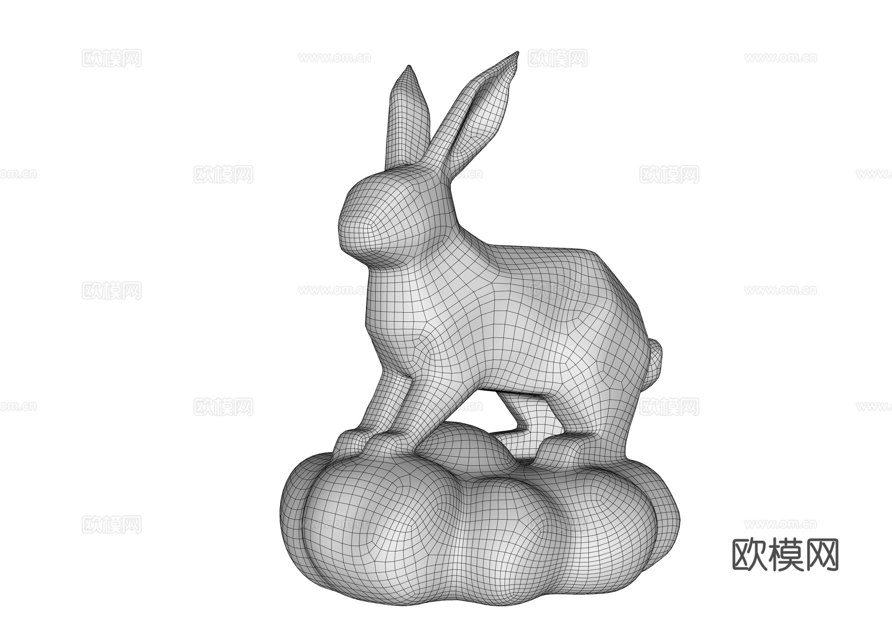 兔子雕塑 景观雕塑 多边形雕塑 不锈钢雕塑 公园雕塑 景观雕su模型