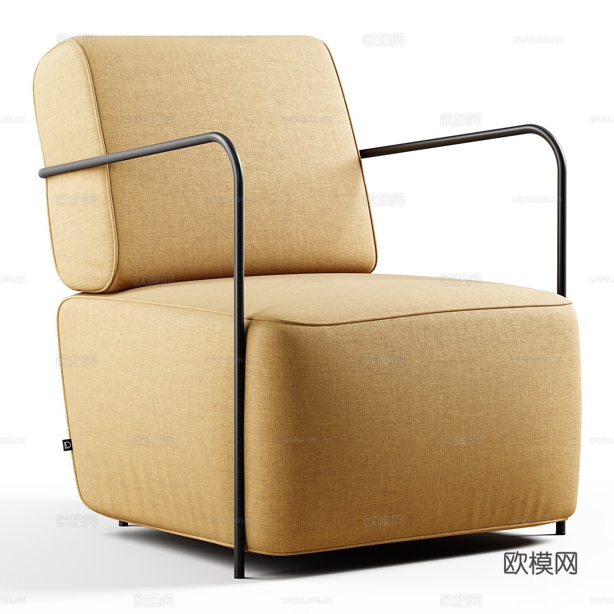 现代意式 Mustard Gamer 扶手椅3d模型下载（渲染图1）