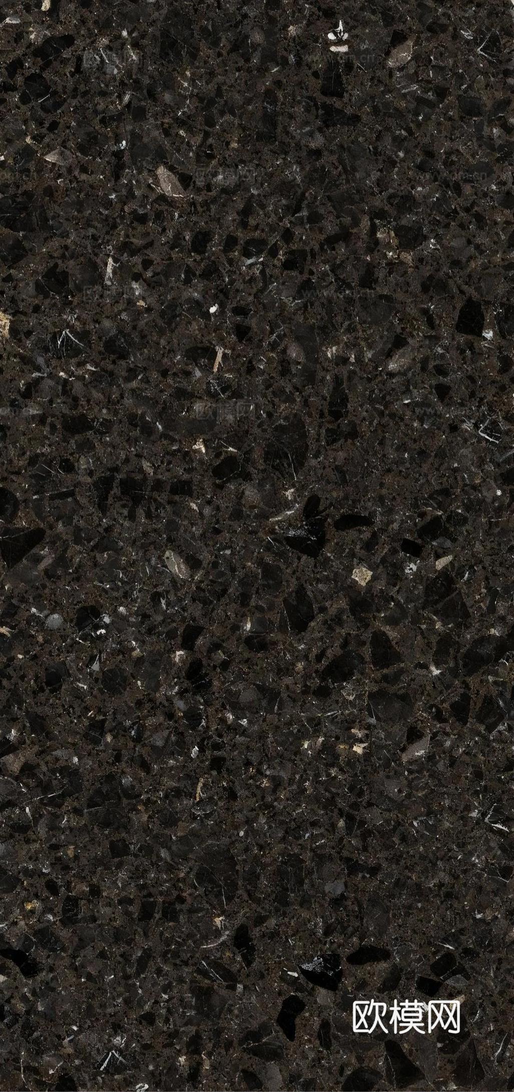 现代简约 深色水磨石 黑色水磨石瓷砖 黑金水磨石