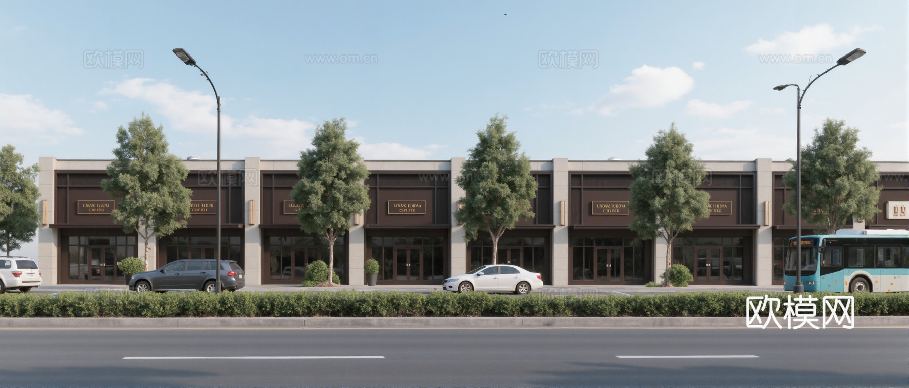 现代风格街道外景贴图