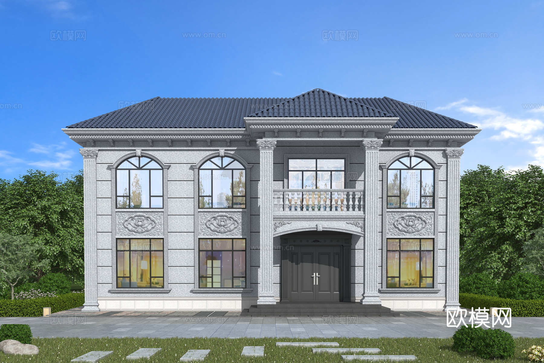 欧式独栋别墅su模型