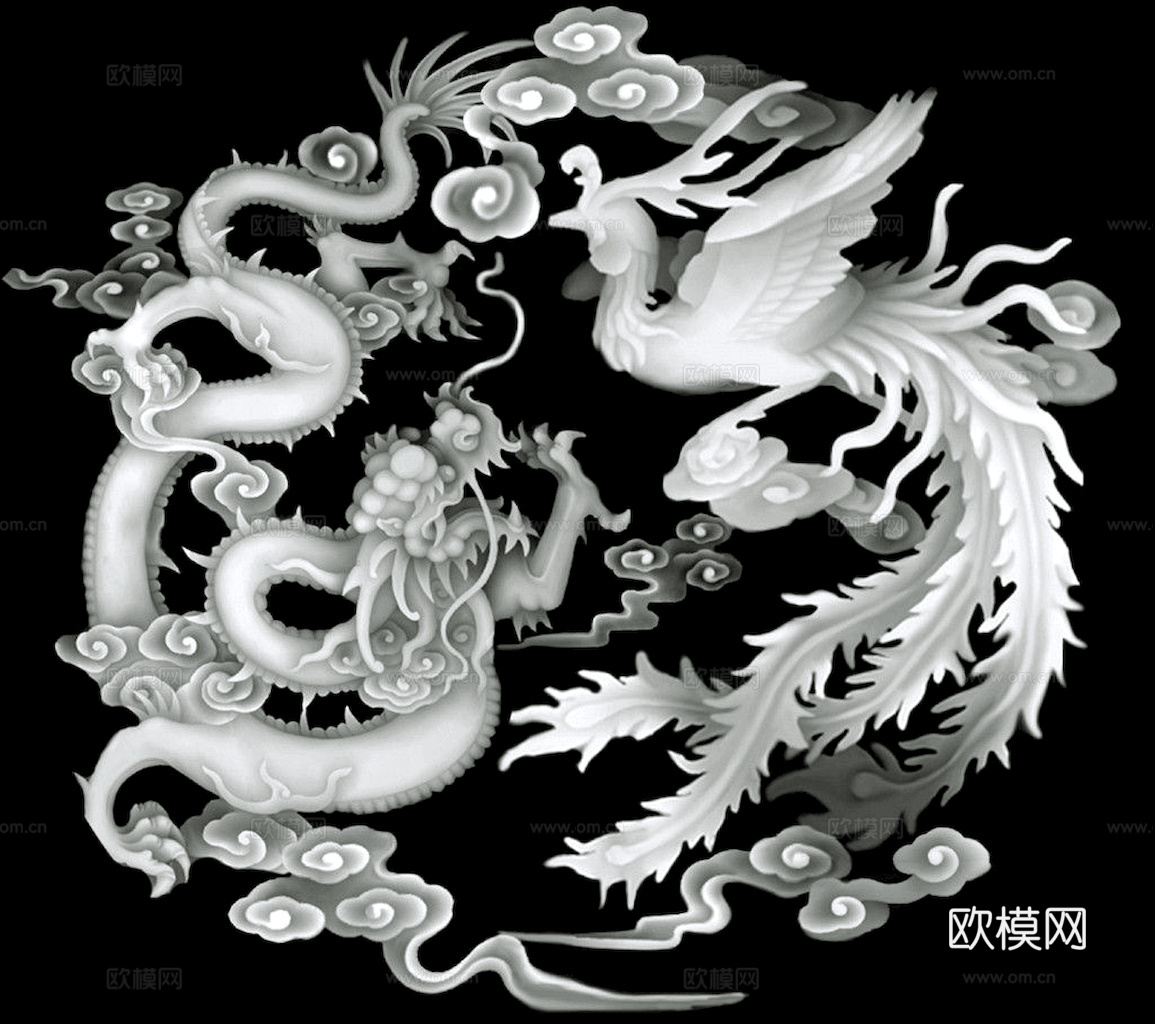 浮雕 金属浮雕 铜雕 木质雕花 十二生肖 黑白凹凸浮雕灰度图