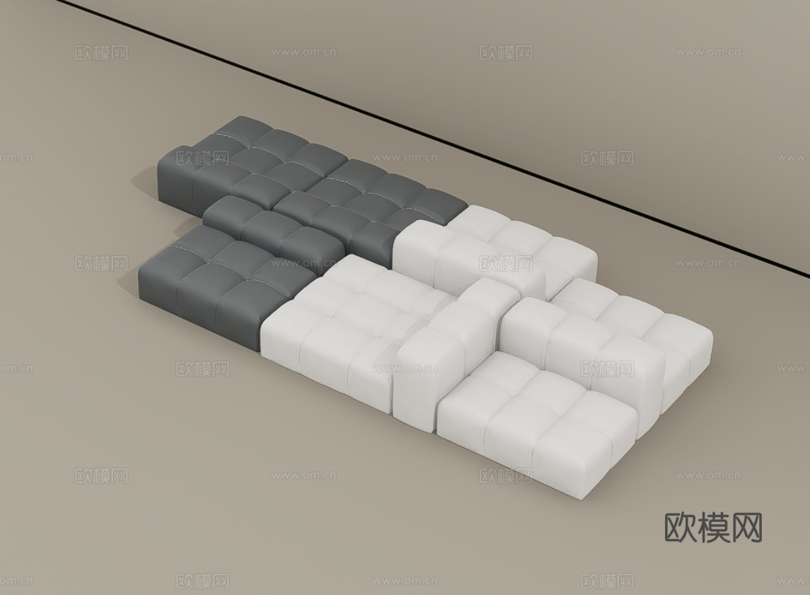 沙发组合su模型