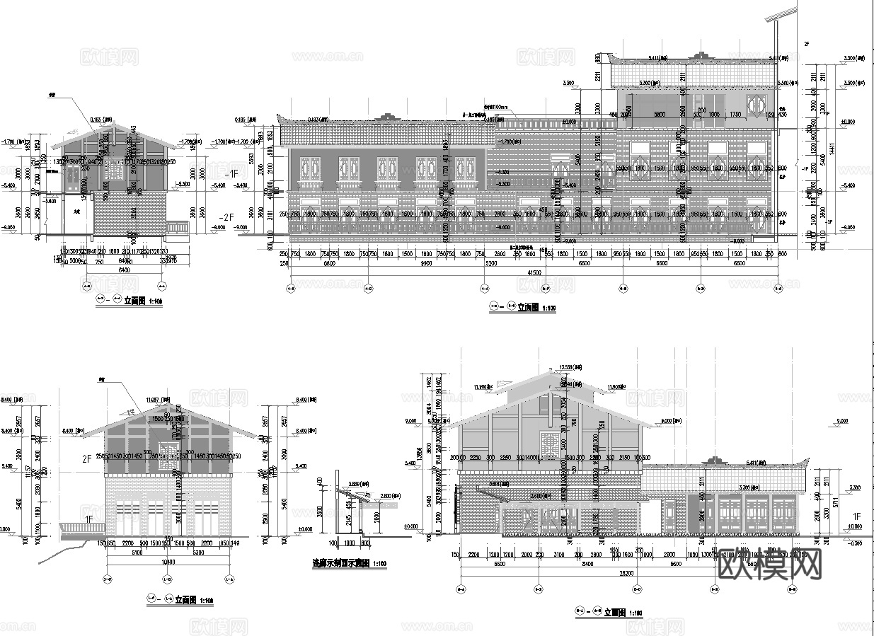 最新5套 大酒店 施工图合集cad施工图