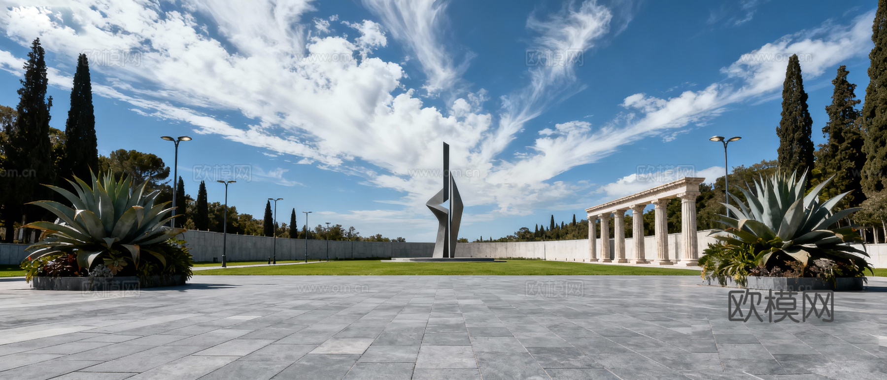 现代广场外景贴图下载