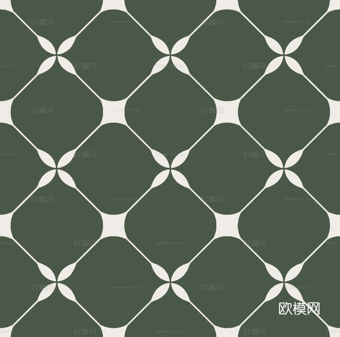 法式北欧无缝绿色复古花砖瓷砖贴图