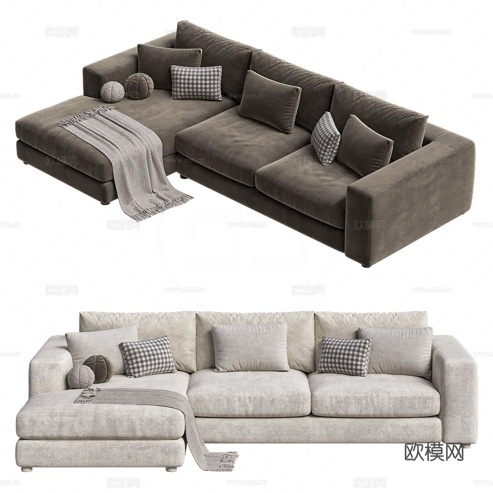 转角沙发3d模型下载