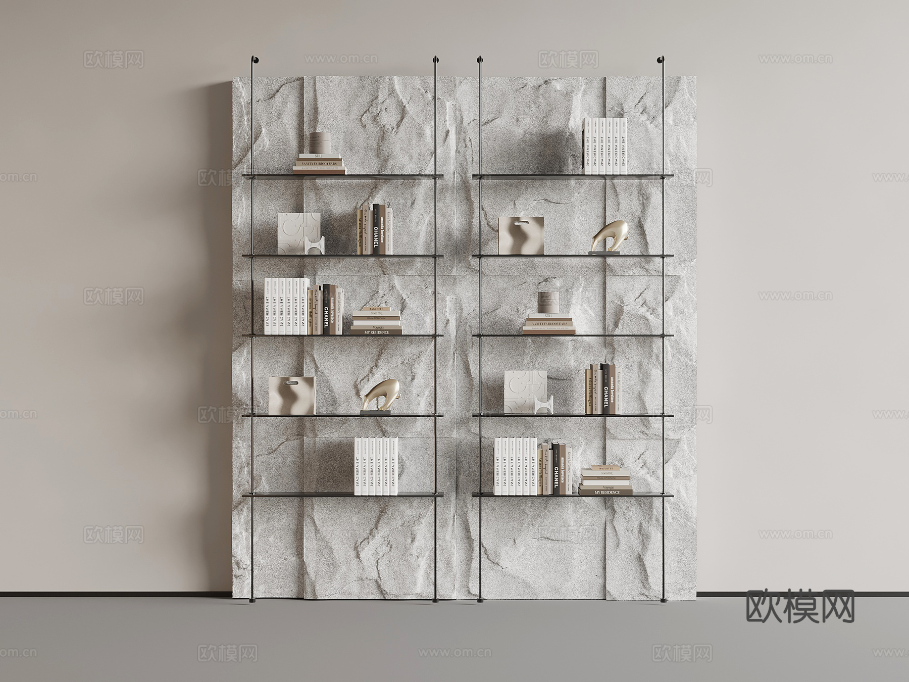 现代简约书架su模型