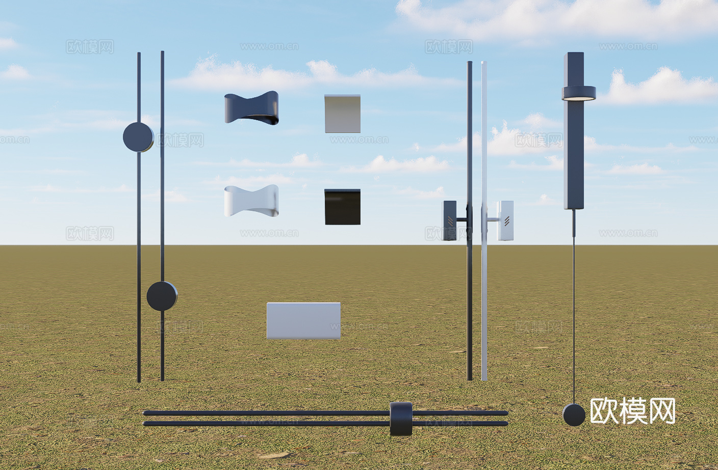 现代壁灯su模型