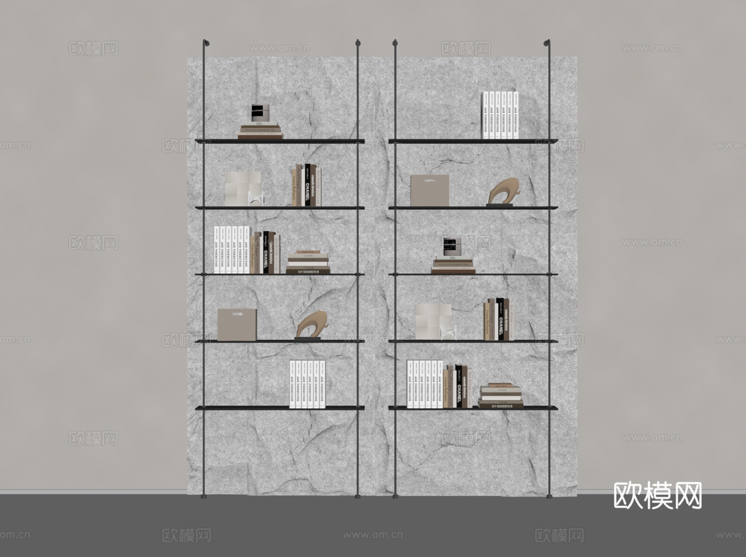 现代简约书架su模型