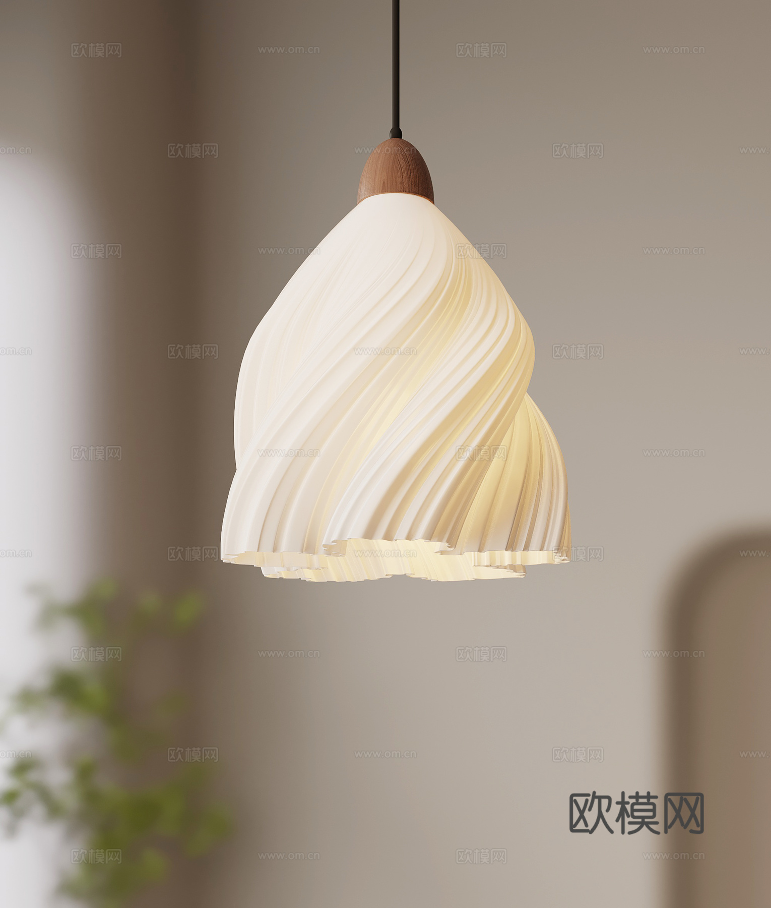 法式奶油风小吊灯su模型