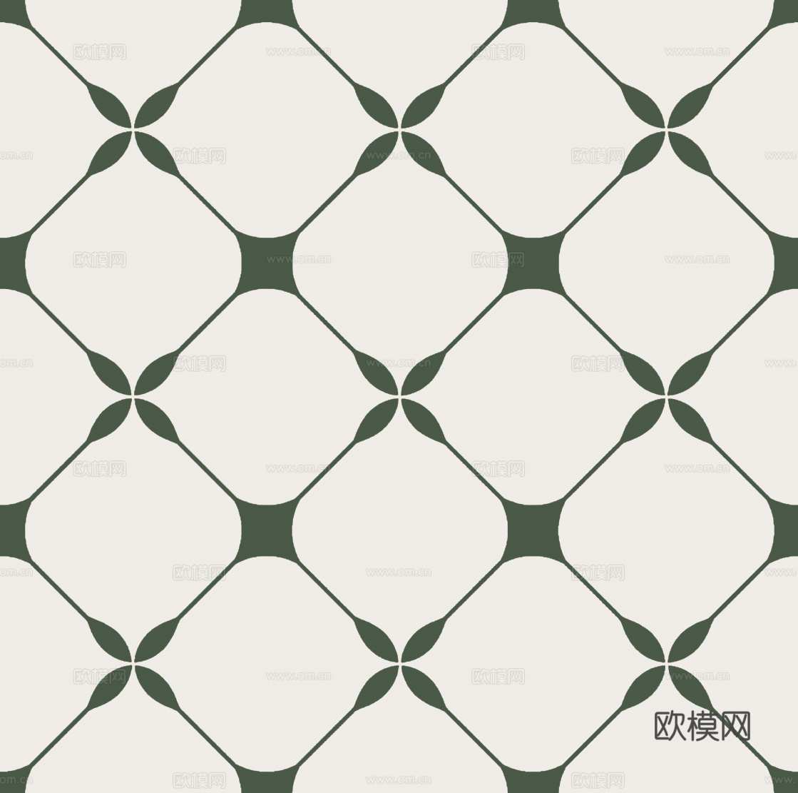 北欧风无缝绿色花砖贴图