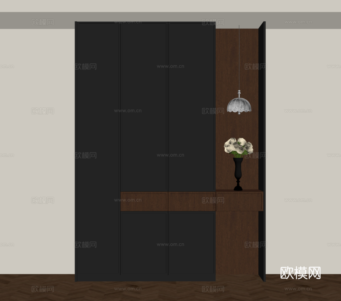 法式复古风鞋柜 入户鞋柜su模型