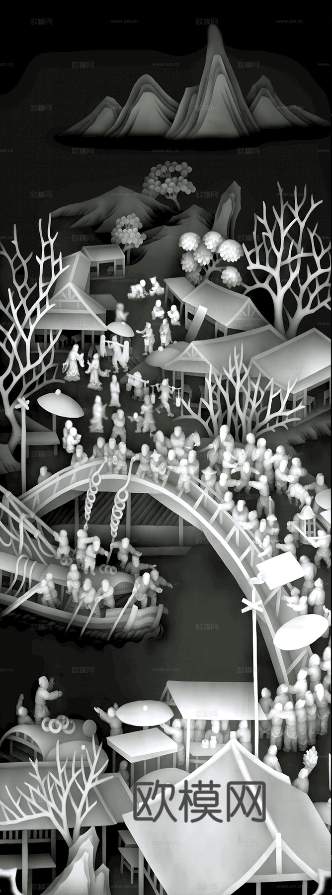 浮雕 金属浮雕 铜雕 木质雕花 十二生肖 黑白凹凸浮雕灰度图