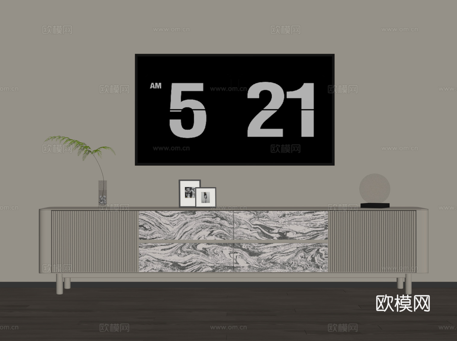 现代电视柜su模型