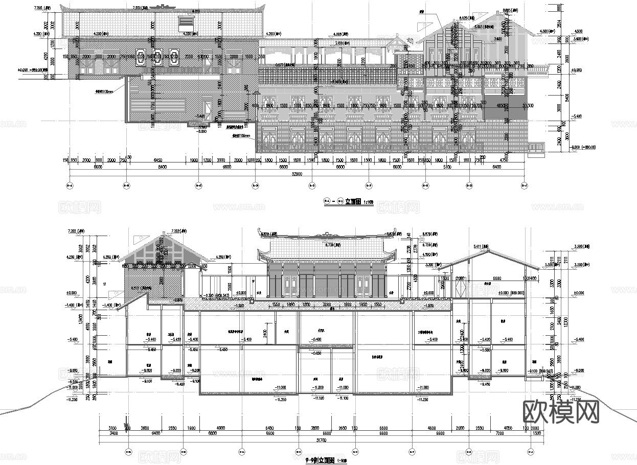 最新5套 大酒店 施工图合集cad施工图