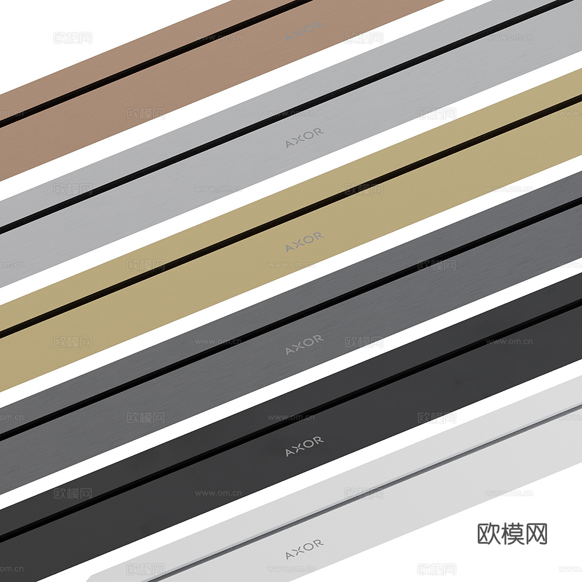 现代极简汉斯格雅花淋浴槽 地漏3d模型下载（渲染图4）