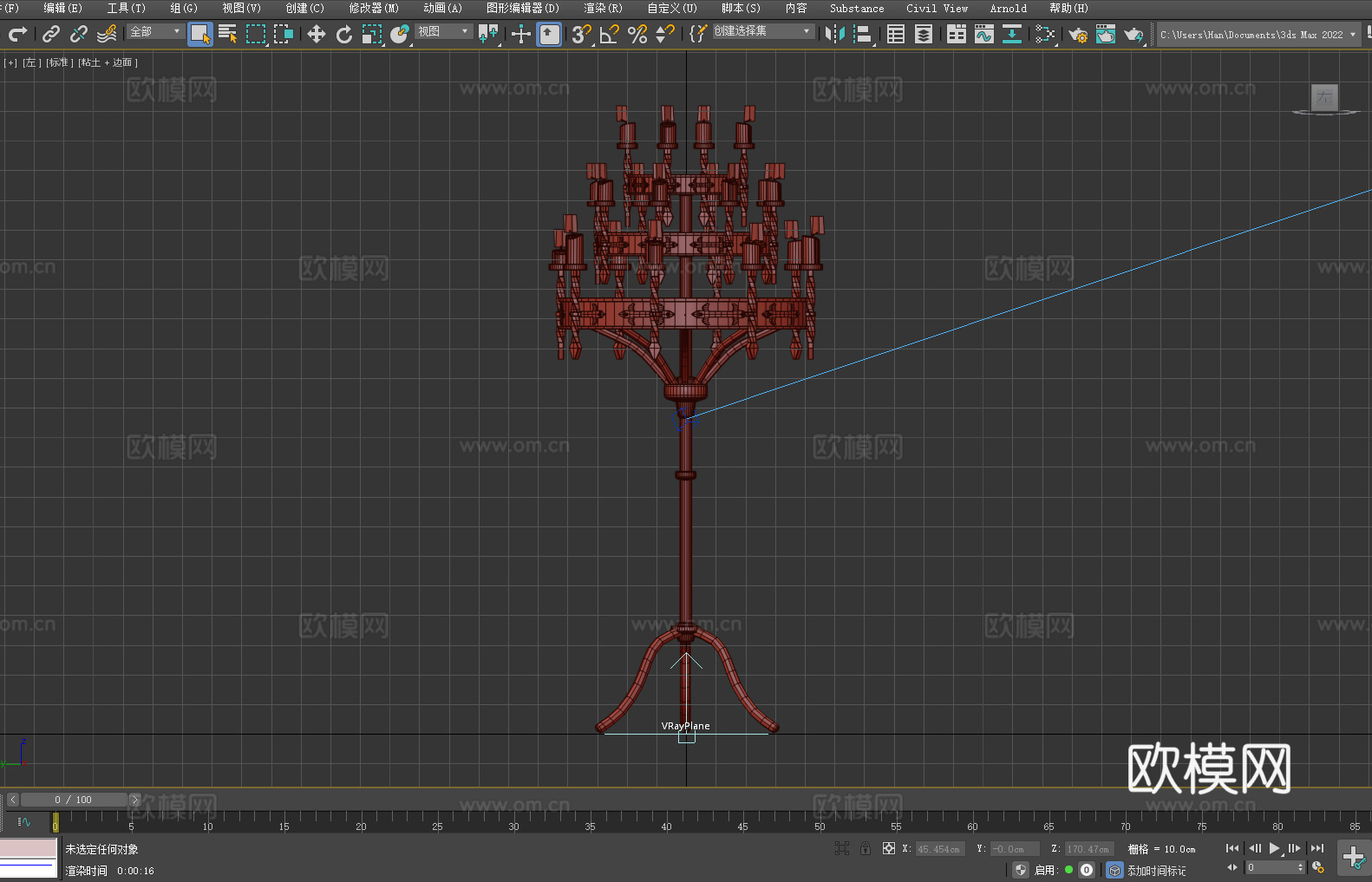 烛台 蜡烛架 多层烛台 立式烛台 铁艺烛台3d模型下载（渲染图4）