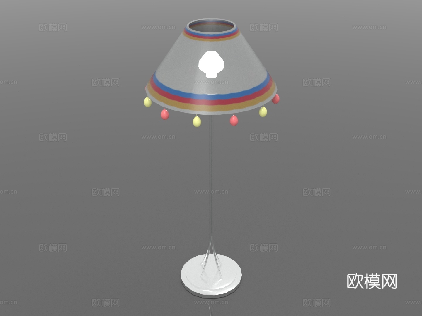落地灯 灯罩 装饰球 灯具 室内照明3d模型下载（渲染图1）