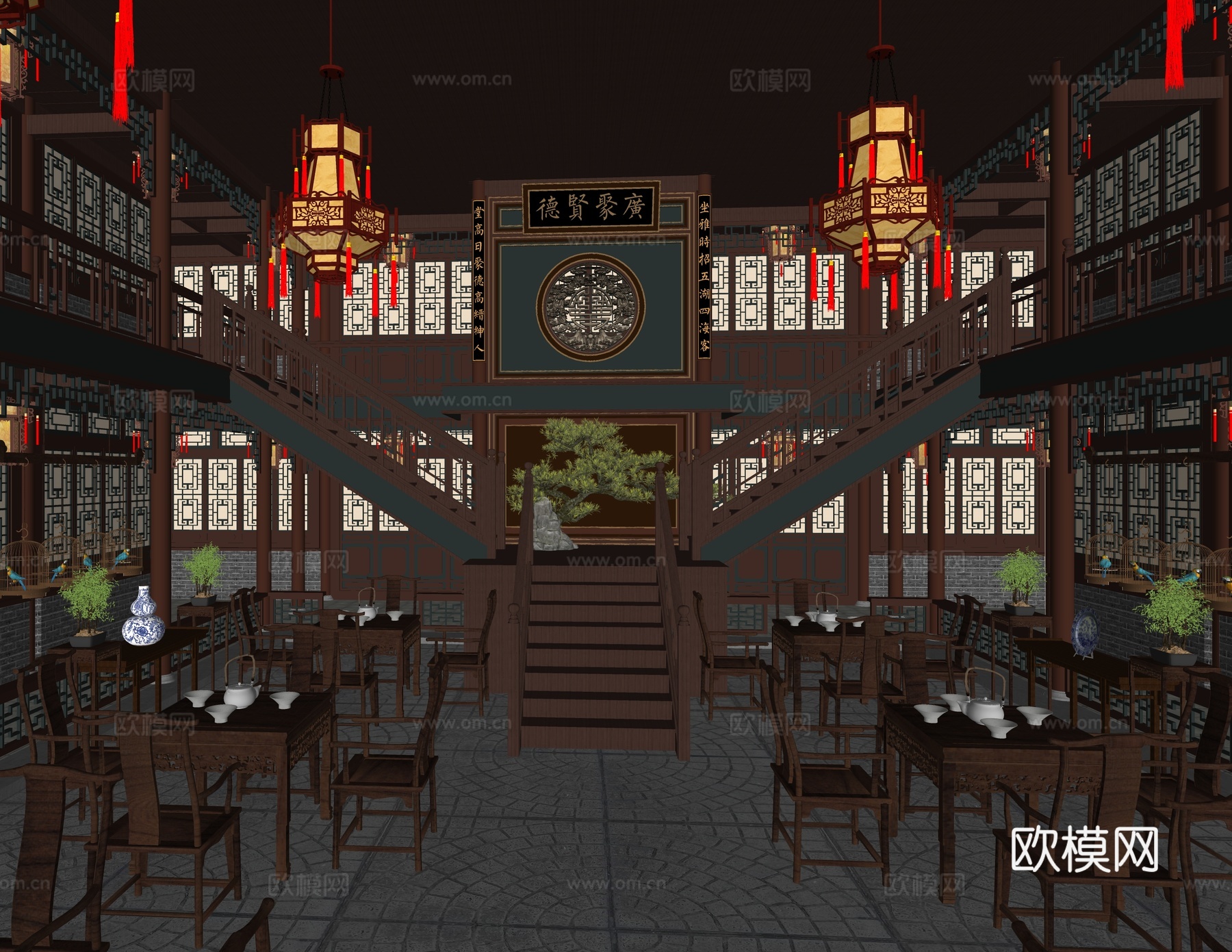 中式茶楼 中式酒楼 酒馆 中式饭馆 中式家具 中式影视 剧场su模型