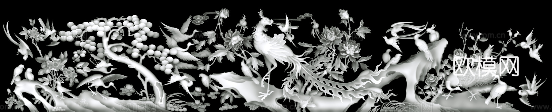 浮雕 金属浮雕 铜雕 木质雕花 十二生肖 黑白凹凸浮雕灰度图