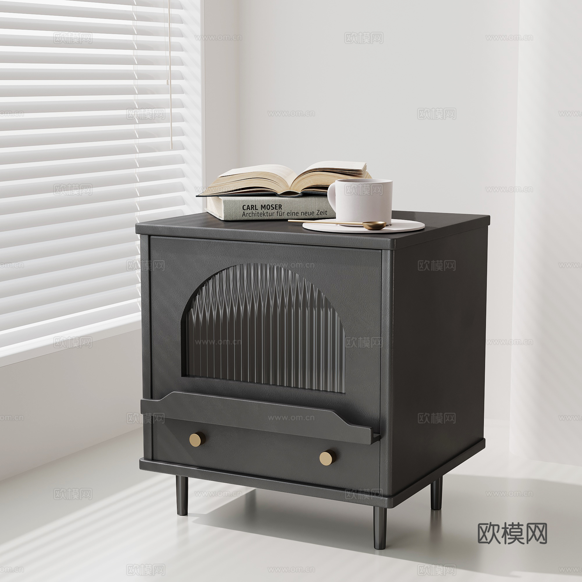 法式复古床头柜su模型