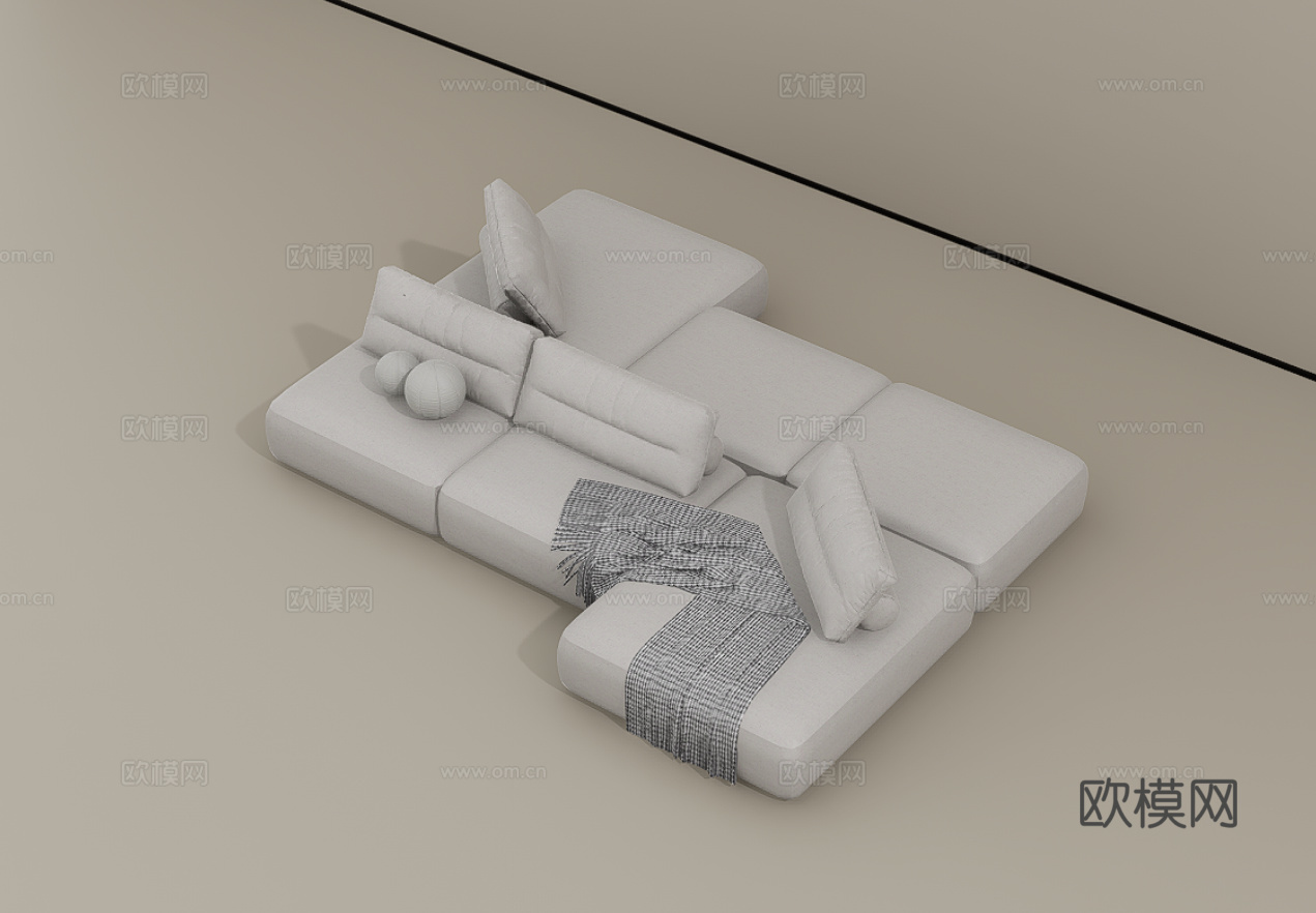 沙发组合su模型