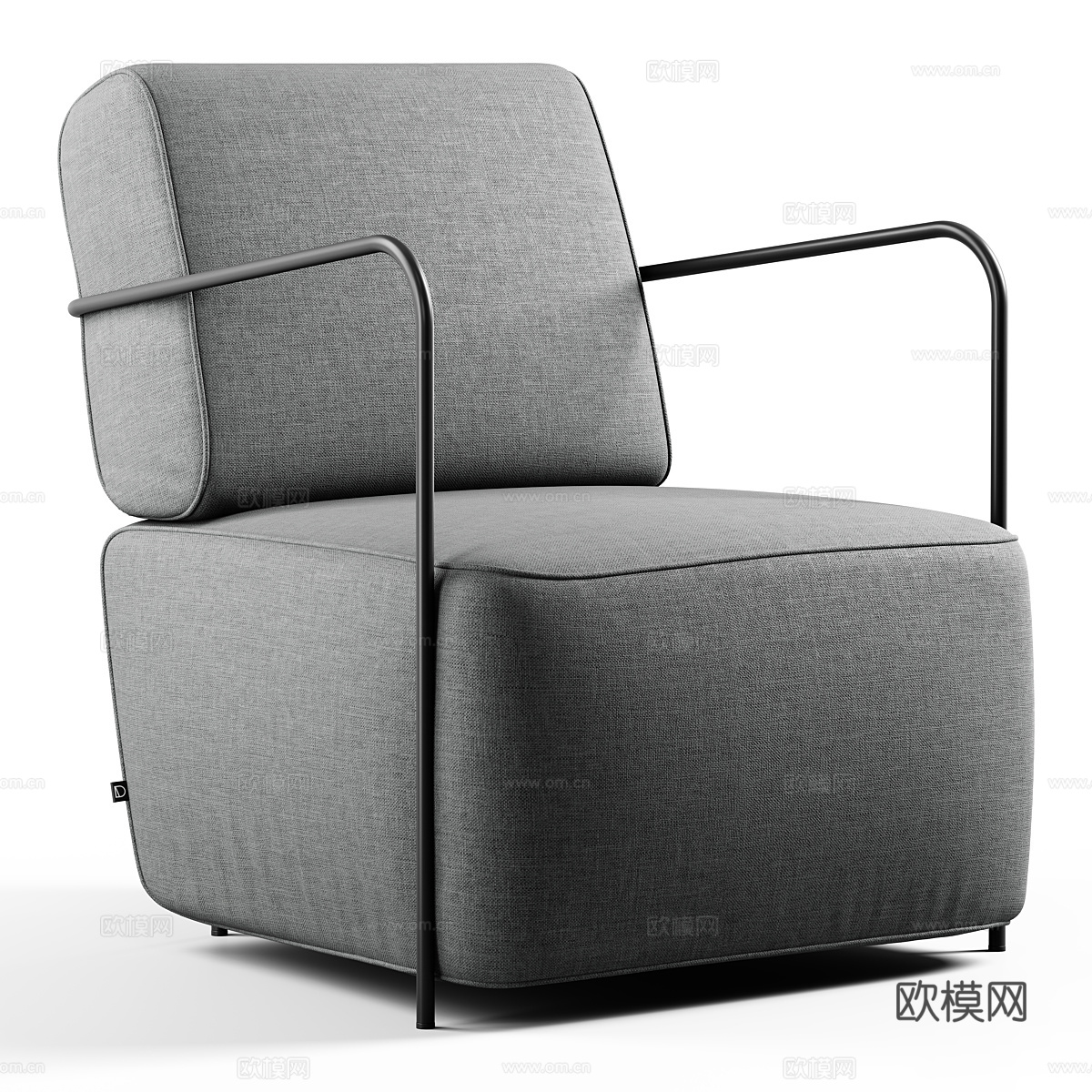 现代意式 Mustard Gamer 扶手椅3d模型下载（渲染图2）