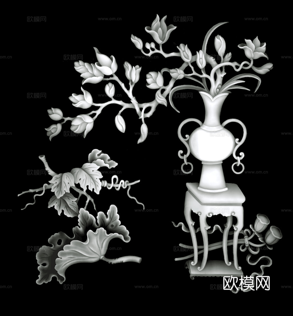 浮雕 金属浮雕 铜雕 木质雕花 十二生肖 黑白凹凸浮雕灰度图