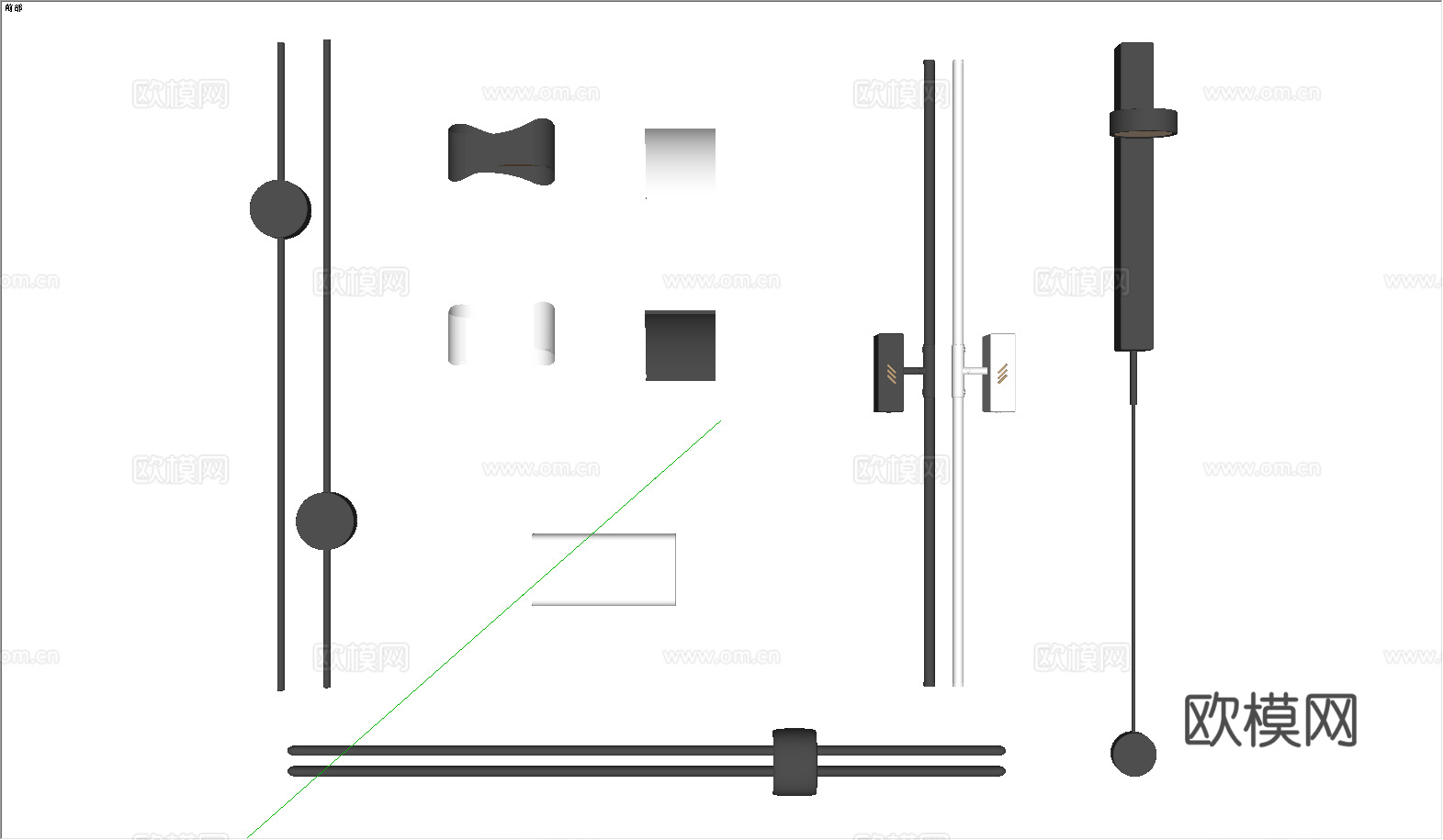 现代壁灯su模型