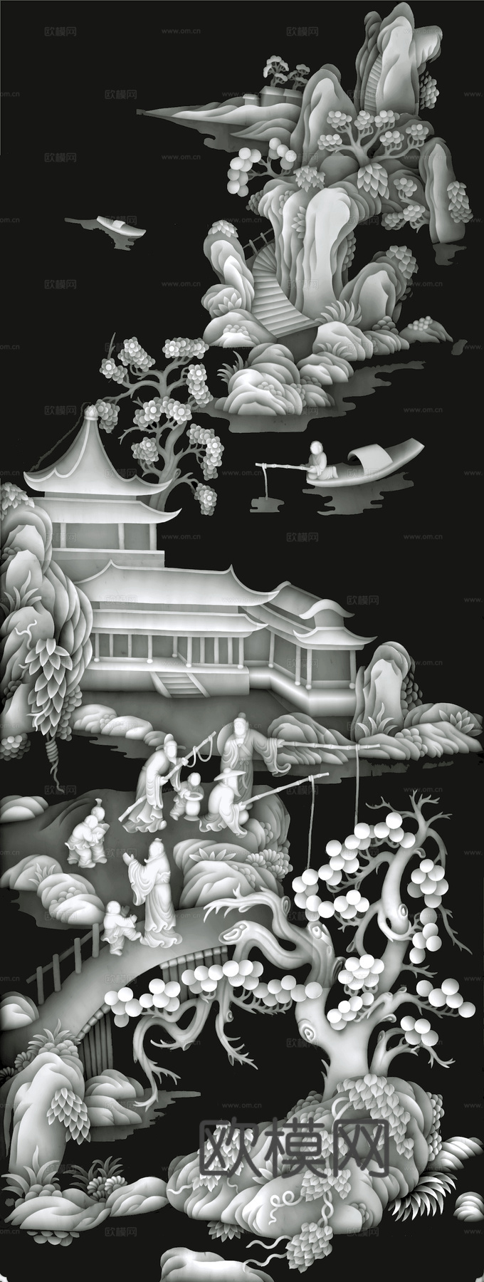 浮雕 金属浮雕 铜雕 木质雕花 十二生肖 黑白凹凸浮雕灰度图