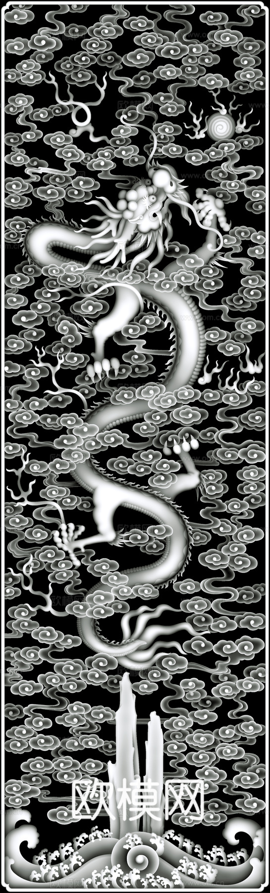 浮雕 金属浮雕 铜雕 木质雕花 十二生肖 黑白凹凸浮雕灰度图