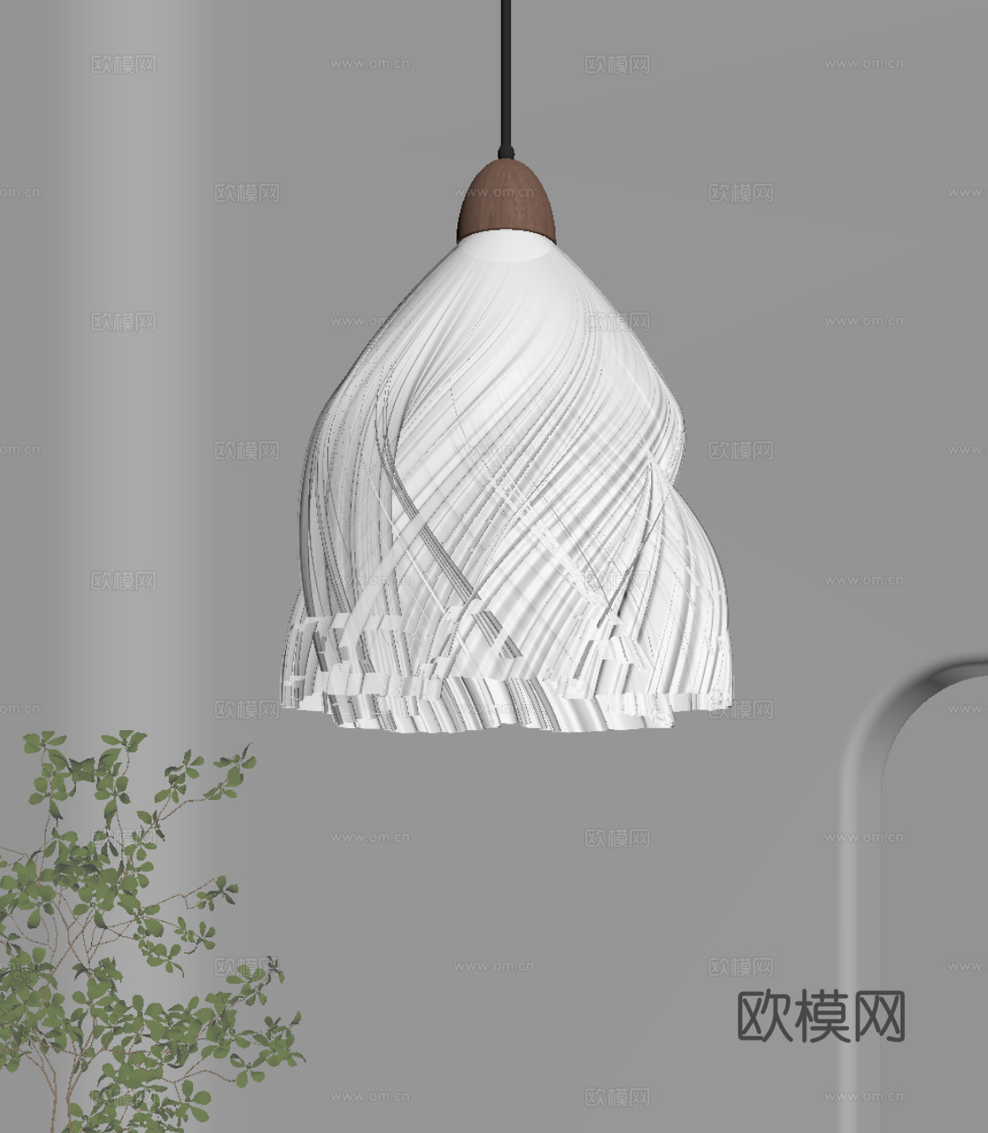 法式奶油风小吊灯su模型