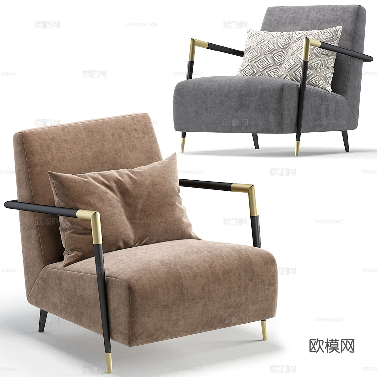 现代轻奢 JEROME 扶手椅3d模型下载（渲染图6）