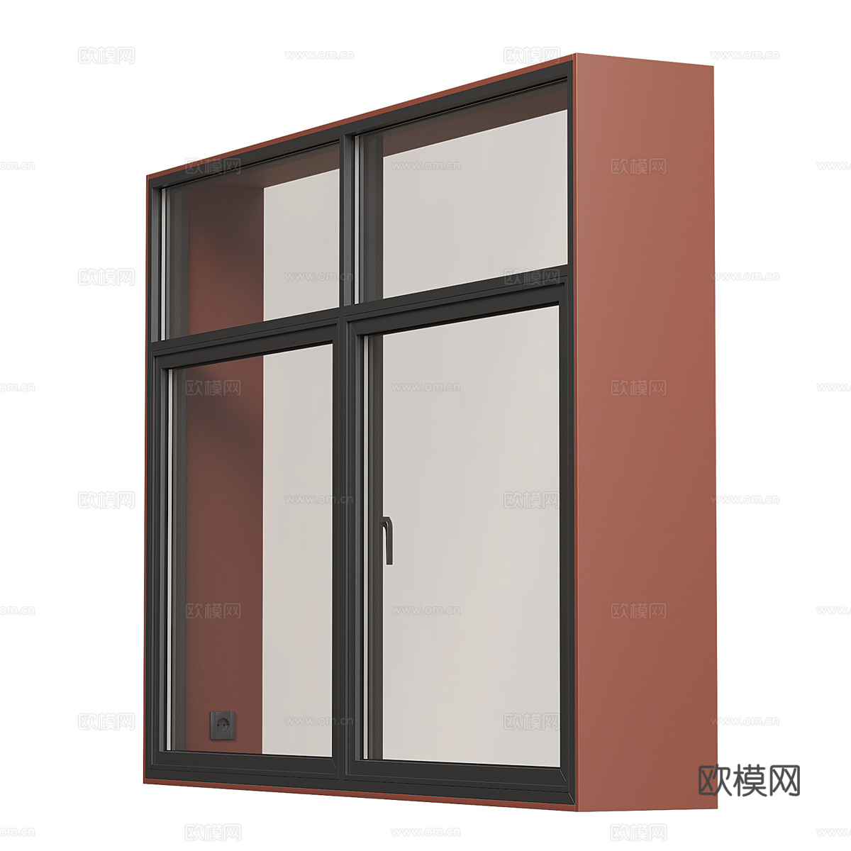 现代极简全景玻璃窗3d模型下载（渲染图3）