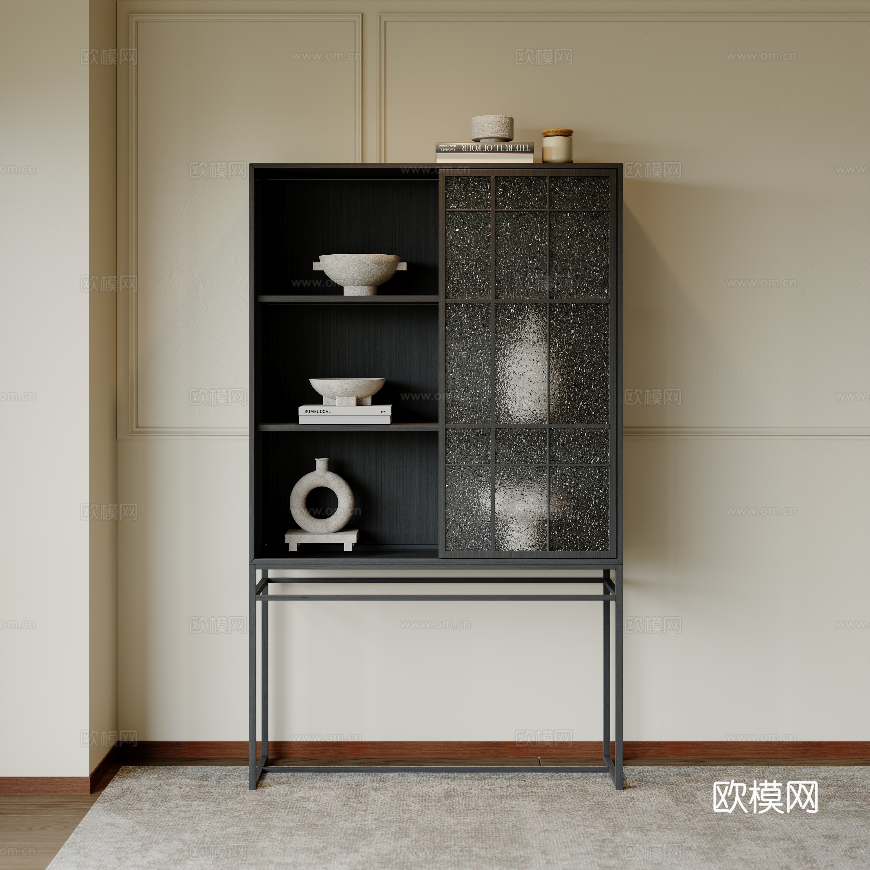 中古储物柜 玄关柜 餐边柜 装饰柜 饰品摆件su模型